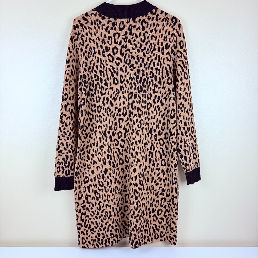 NWT J.Crew Leopard Print Sweater Dress with Pockets – Women’s Large - Picture 3 of 14